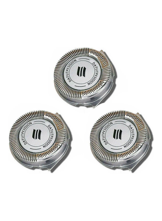 Generic - 3-Piece Replacement Shaver Blades Heads Replacement for Philips Norelco Razor HQ8 Dual Precision Silver - Image 1