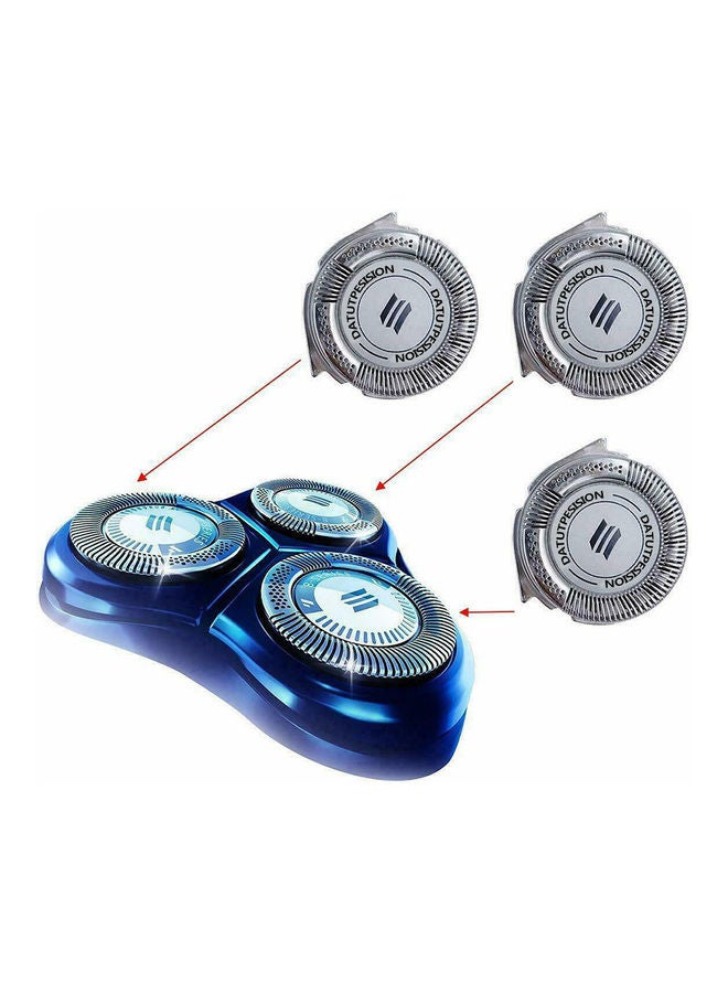 Generic - 3-Piece Replacement Shaver Blades Heads Replacement for Philips Norelco Razor HQ8 Dual Precision Silver - Image 1