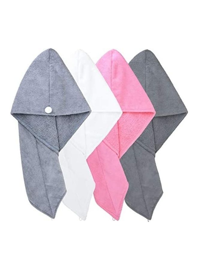 Generic 4-Pack Microfiber Hair Turban Wrap Drying Towel White