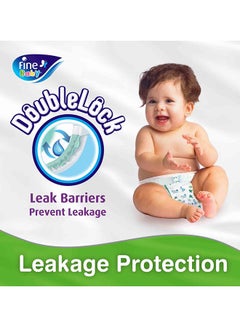 Fine Baby Baby Diapers, Size 4, 7 - 14 Kg, 144 Count (48 x 3) - Large, Jumbo Pack, Double Lock Technology Prevents Leakage  - Image 4