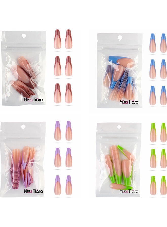 مس تيارا طقم أظافر صناعية قابلة للإزالة مكون من 80 قطعة متعدد الألوان - Image 1