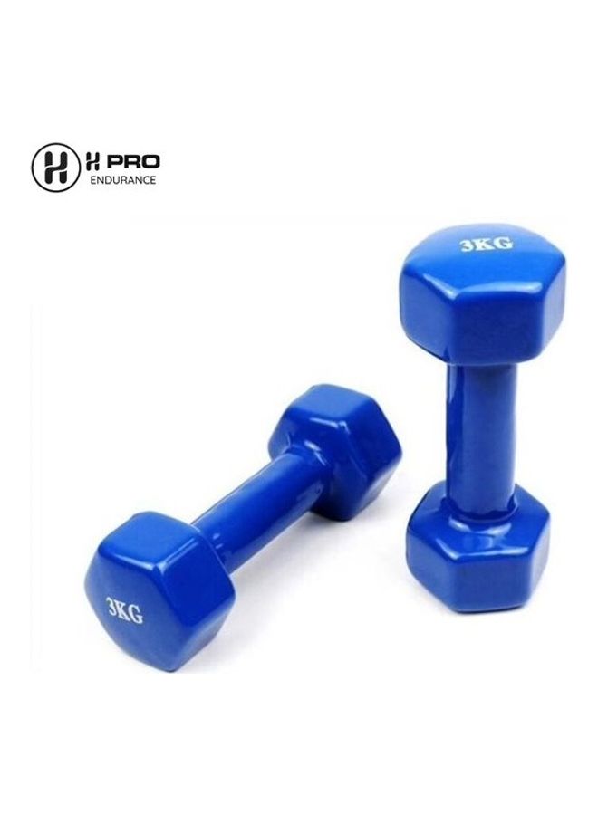 H PRO 2-Piece Fitness Vinyl Coated Dumbbell Set 3kg  - Image 3
