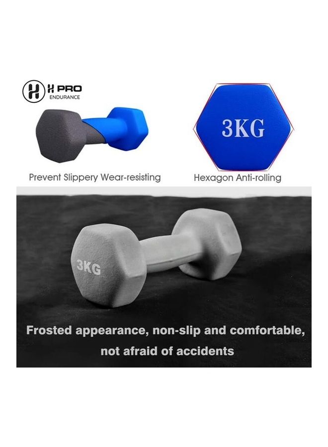 H PRO 2-Piece Fitness Vinyl Coated Dumbbell Set 3kg  - Image 4