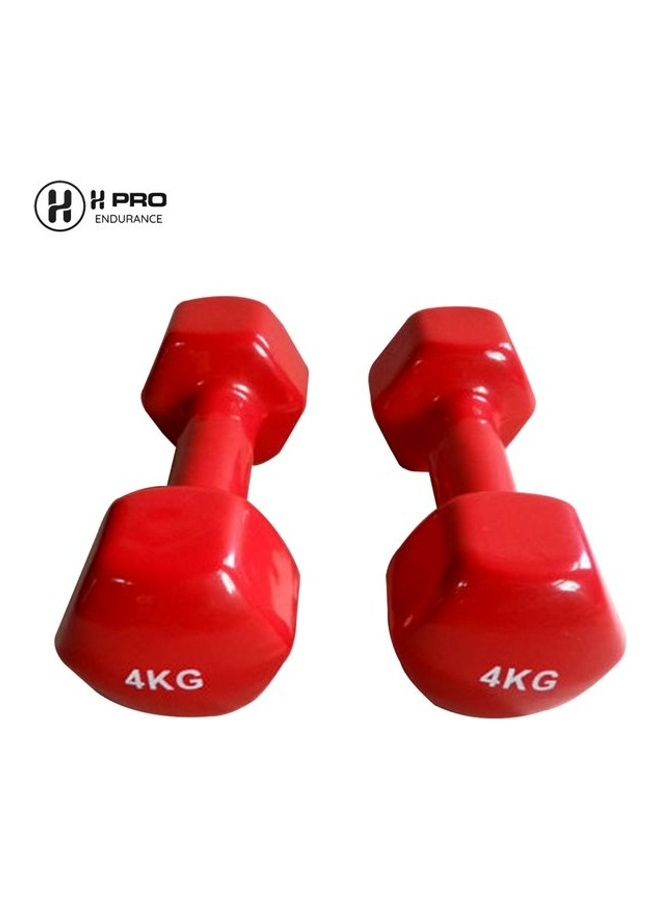 H PRO 2-Piece Vinyl Coated Iron Dumbbells 4kg - Image 2