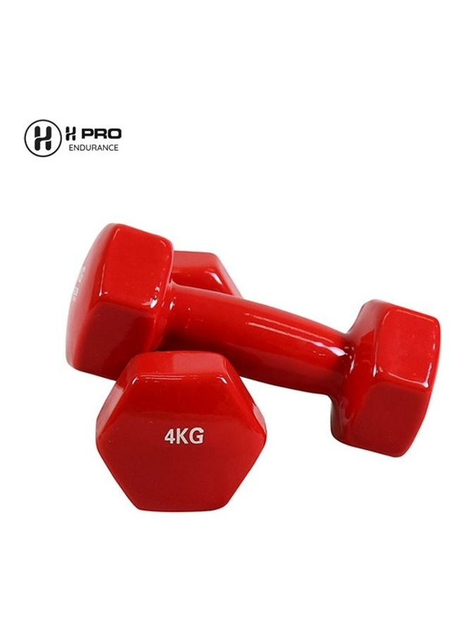 H PRO 2-Piece Vinyl Coated Iron Dumbbells 4kg - Image 3