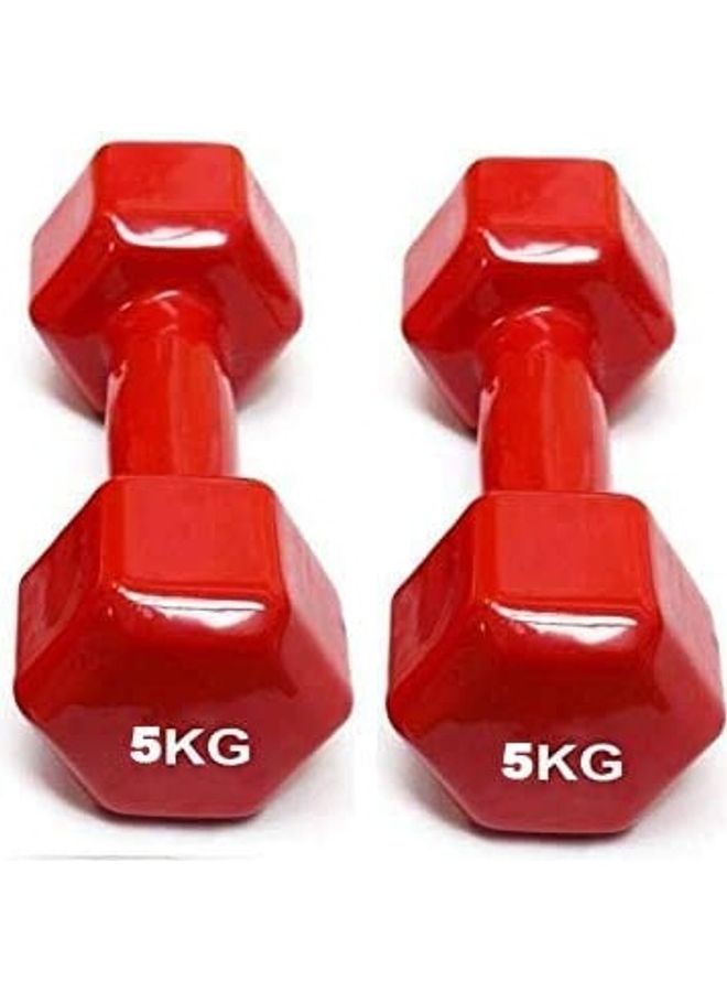 H PRO 2-Piece Vinyl Coated Iron Dumbbells 5kg  - Image 3