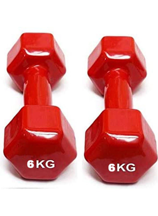 H PRO 2-Piece Vinyl Coated Iron Dumbbells 6kg  - Image 1