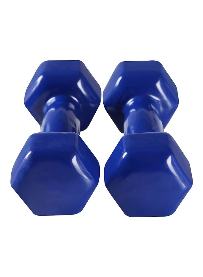 H Pro 2- Pieces Vinyl Dumbbell Hand Weight Set, Non-slip, Hexagon Shape Dumbbells-blue  (1kgx 2) 13.11x4.76x9.45inch - Image 2