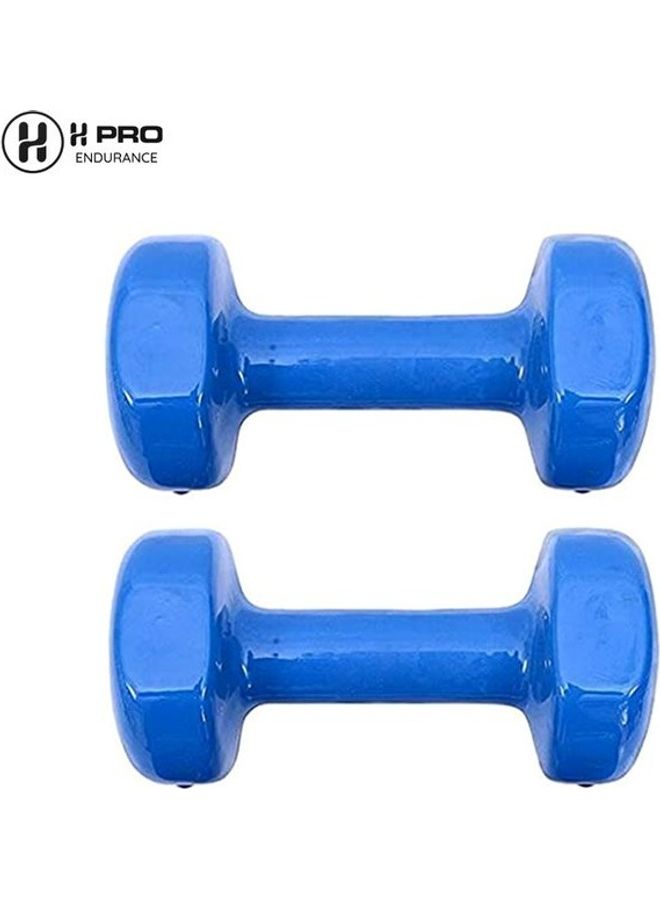 H Pro 2- Pieces Vinyl Dumbbell Hand Weight Set, Non-slip, Hexagon Shape Dumbbells-blue  (1kgx 2) 13.11x4.76x9.45inch - Image 3