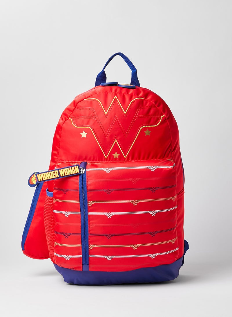 وارنر بروس. "حقيبة ظهر للفتيات بطبعة عبارة "Wonder Woman Believe In Wonder" مع مقلمة" برتقالي  - Image 1