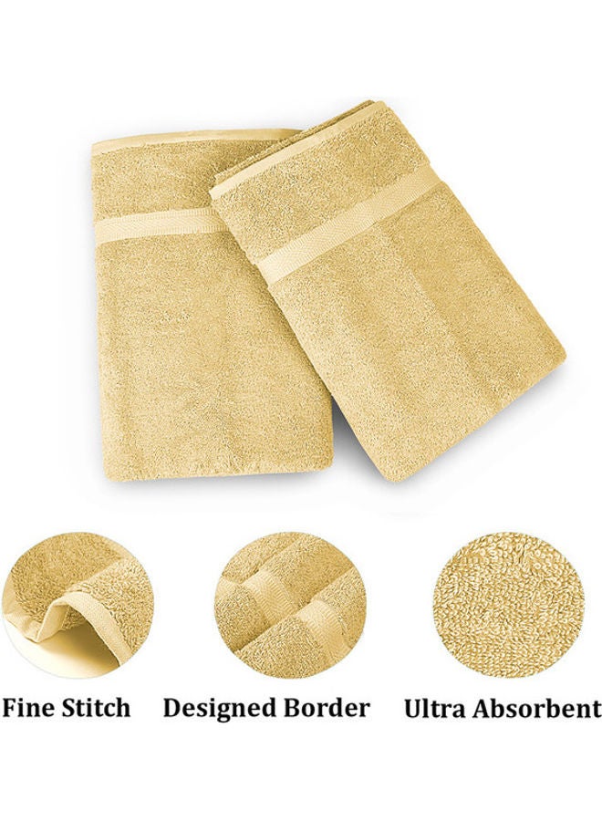 Trident 2-Piece Simply Fresh Bath Towel Set (130x70 cm), Super Soft, Highly Absorbent, Fresh Feel, Quick-Dry, Easy Care, 500 GSM, 90% Cotton - 10% Polyester Towel, One Of The International Best Sellers! Golden Sunrise - Image 2