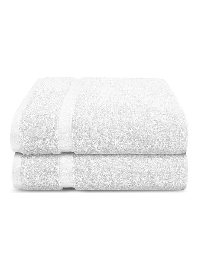 Trident 2-Piece Simply Fresh Bath Towel Set (130x70 cm), Super Soft, Highly Absorbent, Fresh Feel, Quick-Dry, Easy Care, 500 GSM, 90% Cotton - 10% Polyester Towel, One Of The International Best Sellers! White - Image 1