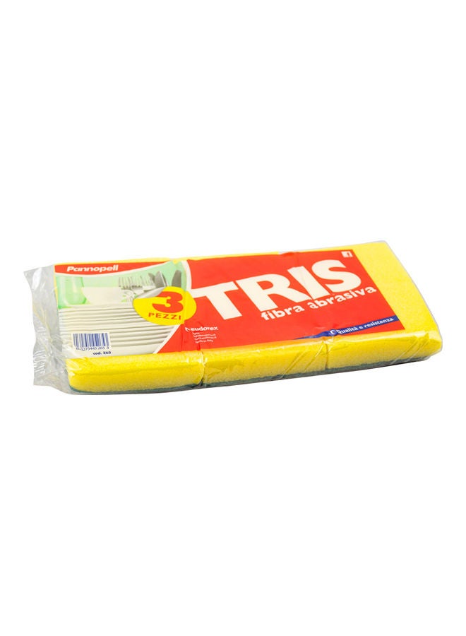 eudorex Tris Dishwashing Sponges Pack Of 3 Yellow - Image 3