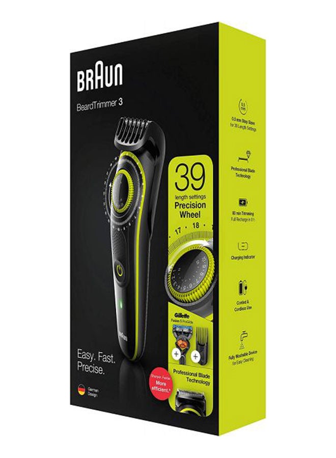 Beard Trimmer Bt3241 With Precision Dial, 2 Combs And Gillette Fusion5 Proglide Razor Black/Lime Green 450grams - v1629272219/N50207876A_1