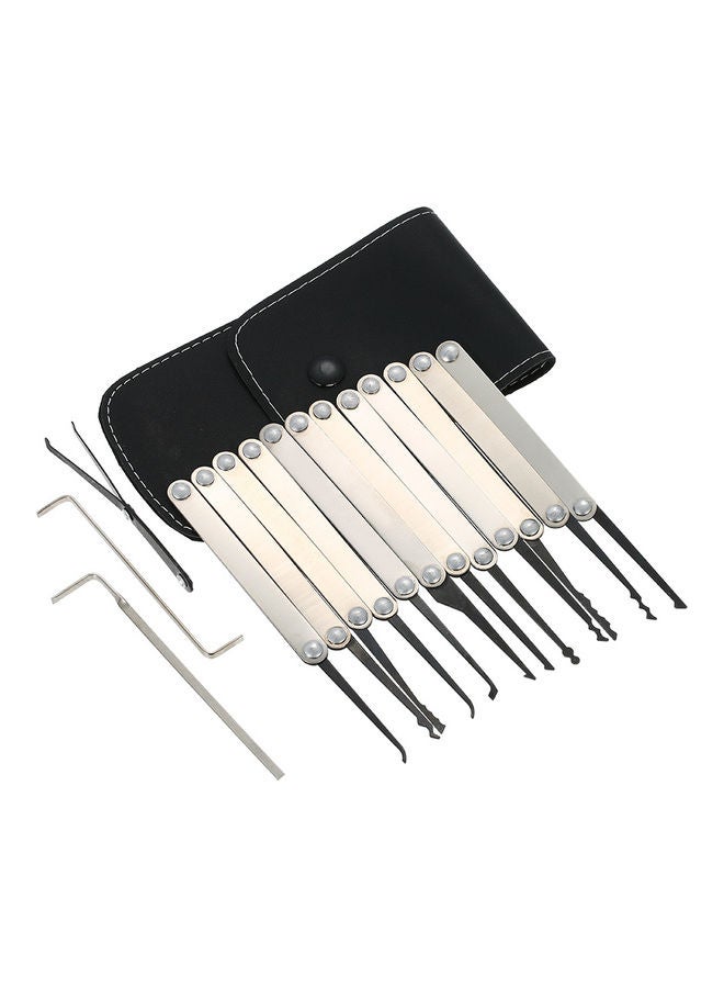 15-Piece Lock Picking Set Silver/Black - Image 1