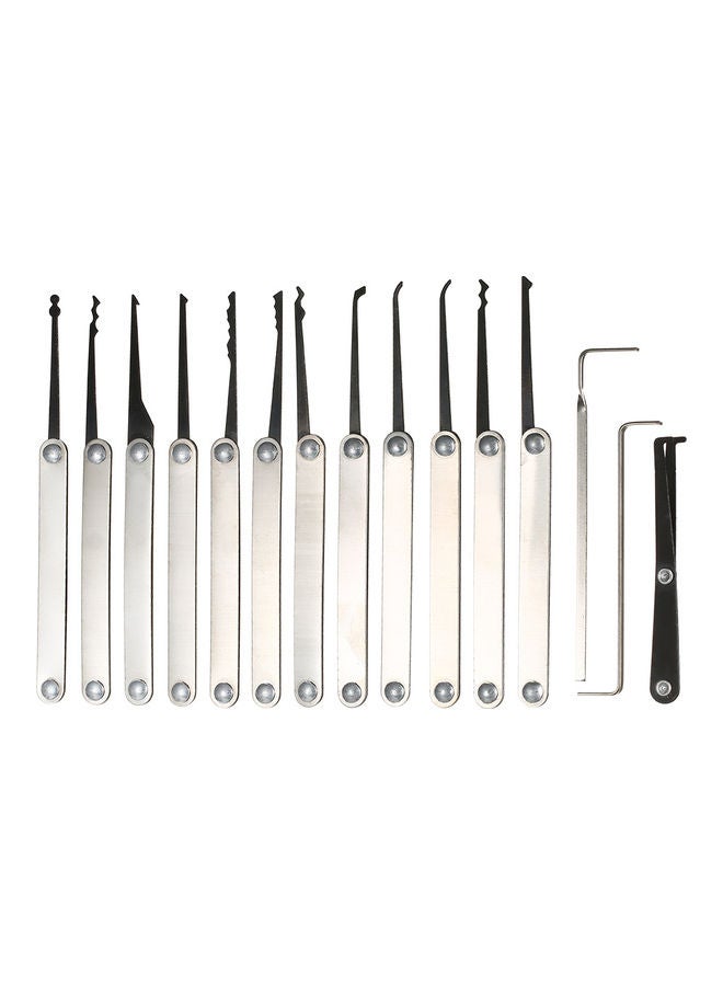 15-Piece Lock Picking Set Silver/Black - Image 3