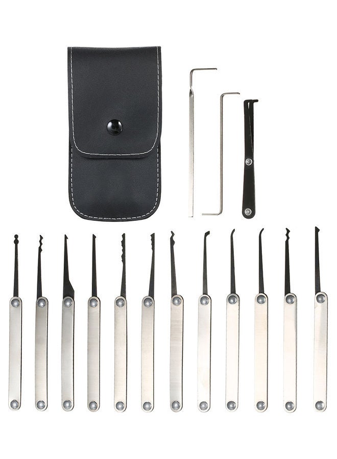 15-Piece Lock Picking Set Silver/Black - Image 4