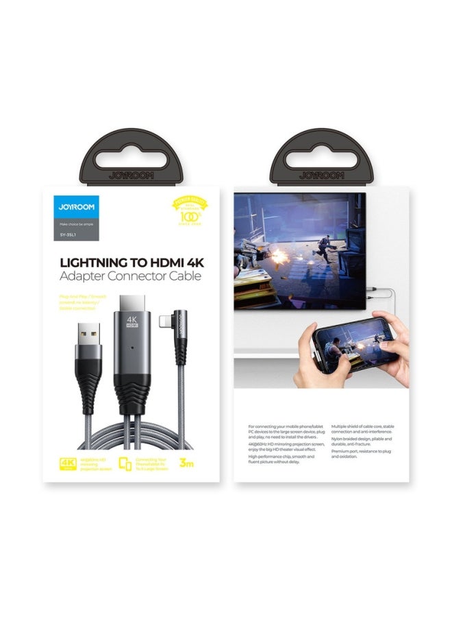 JOYROOM - USB Lighting To HDNI Adapter Connector Cable Grey - Image 1