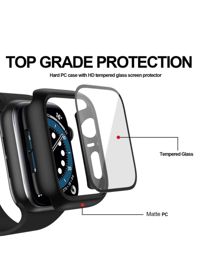 بي إس إن إل غطاء حماية واق مع لاصقة حماية للشاشة من الزجاج المقوى لساعة أبل ووتش سيريز 4/5/6/SE مقاس 44 مم وردي زهري - Image 3