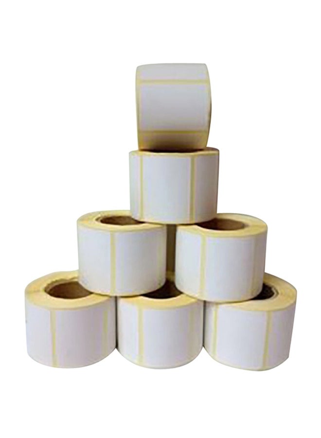 POSTECH 6-Piece Thermal Transfer Barcode Labels Roll White/Yellow 