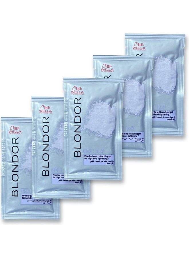 WELLA 1+3 Pack Of 5 BLONDOR GELI Blue 10grams  - Image 1