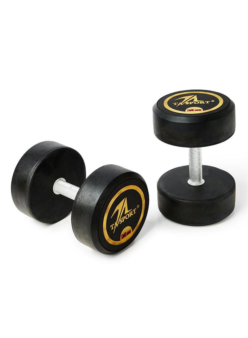TA SPORT - Rubber Round Dumbbells 2 x 25kg - Image 1