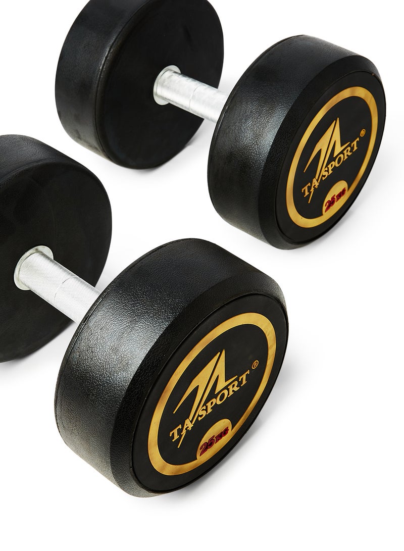 TA SPORT - Rubber Round Dumbbells 2 x 25kg - Image 1