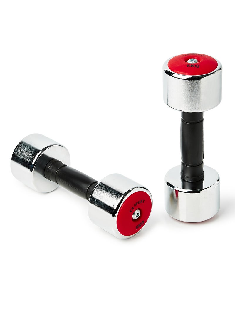TA SPORTS 2-Piece Chromed Dumbbells 2x5kg  - Image 3