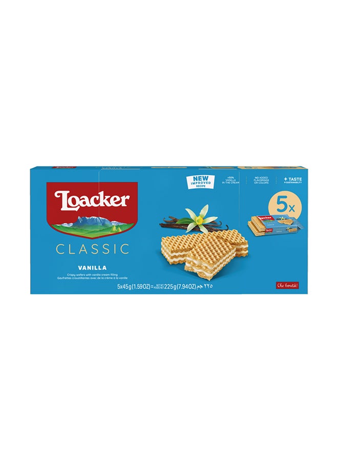 Loacker Vanilla Cream Filled Wafers 45grams Pack of 5 - Image 1