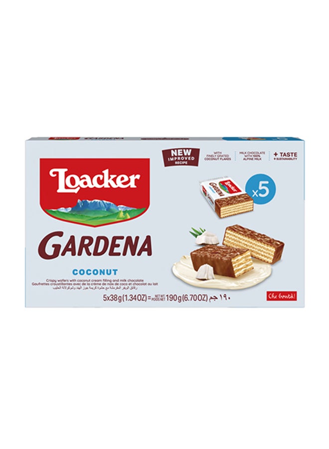 Loacker Gardena Coconut Cream Filling Chocolate Wafer 38grams Pack of 5 - Image 1