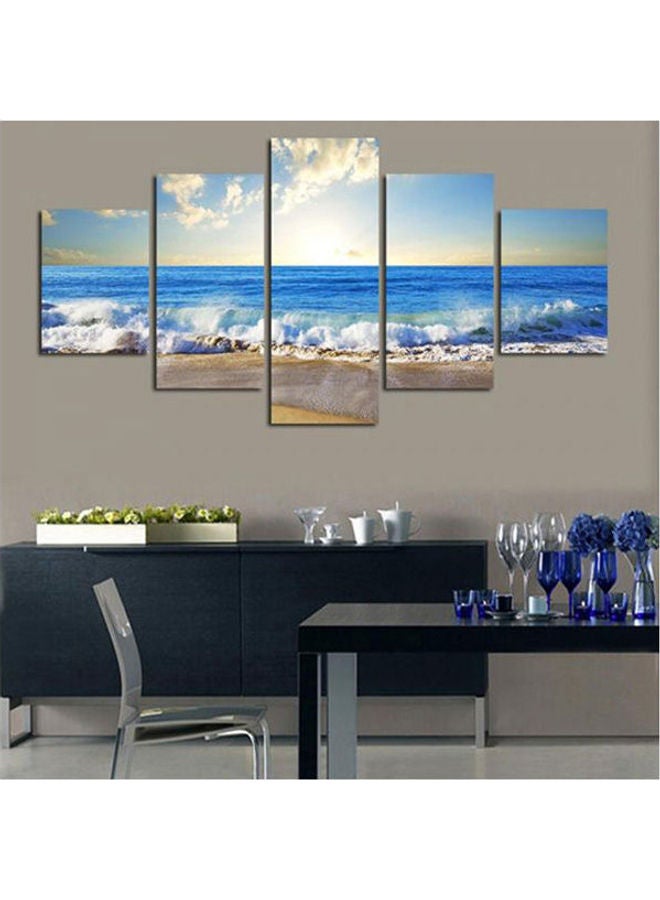 Decorative Mixed Media 5 Piece Canvas Painting Set Multicolour 100x55cm - Image 3