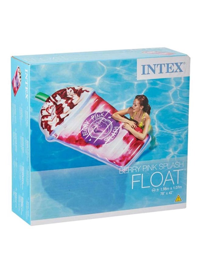 INTEX - Inflatable Berry Splash Milkshake Pool Float Lounger Beach Mattress For Summer Fun 198x107cm - Image 1