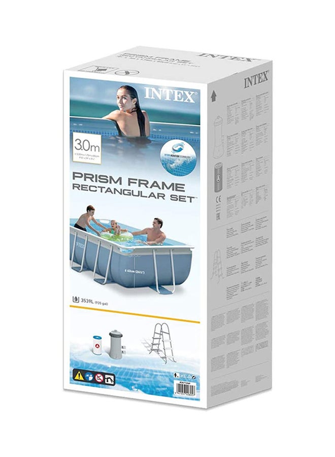 INTEX - Prism Frame Rectangular Grey Swimming Pool 400x200x100cm - Image 1