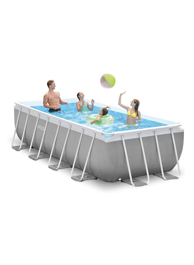 INTEX - Prism Frame Rectangular Grey Swimming Pool 400x200x100cm - Image 1