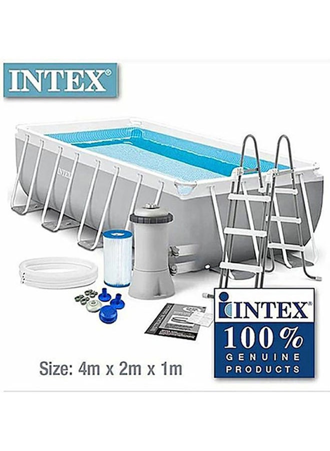 INTEX - Prism Frame Rectangular Grey Swimming Pool 400x200x100cm - Image 1