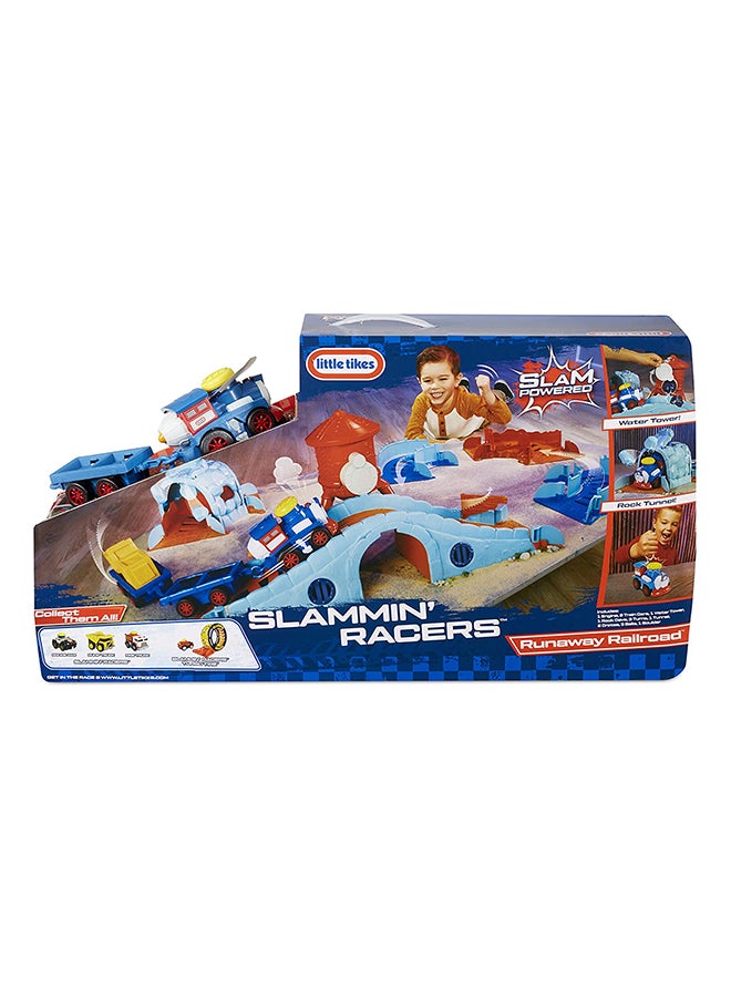 ليتل تايكس لعبة السكة الحديدية ران أويه من مجموعة سيارات سلامينج ريسرز 40x76.2x18.4سم - Image 2