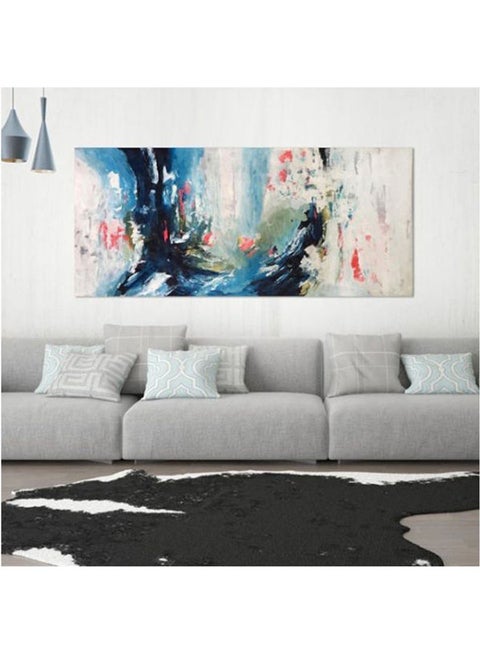 Abstract Hand Painted Tableau On Canvas Multicolour 120x200cm