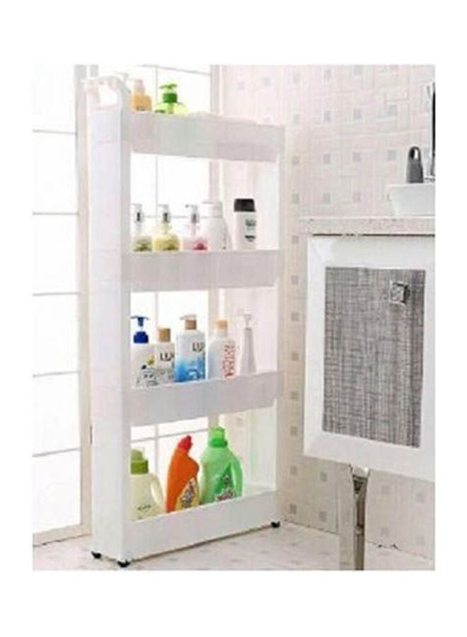 Generic Slide Out Storage Kitchen Trolley - 4 Tiers Off White 55X24X12cm  - Image 1