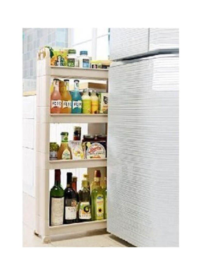 Generic Slide Out Storage Kitchen Trolley - 4 Tiers Off White 55X24X12cm  - Image 2