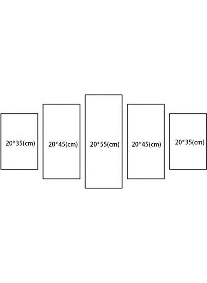 Decorative 5Piece Canvas Painting Set - Nature Multicolour 100x55cm - Image 3