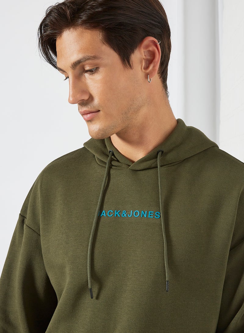 JACK & JONES - Casual Logo Hoodie Green - Image 1