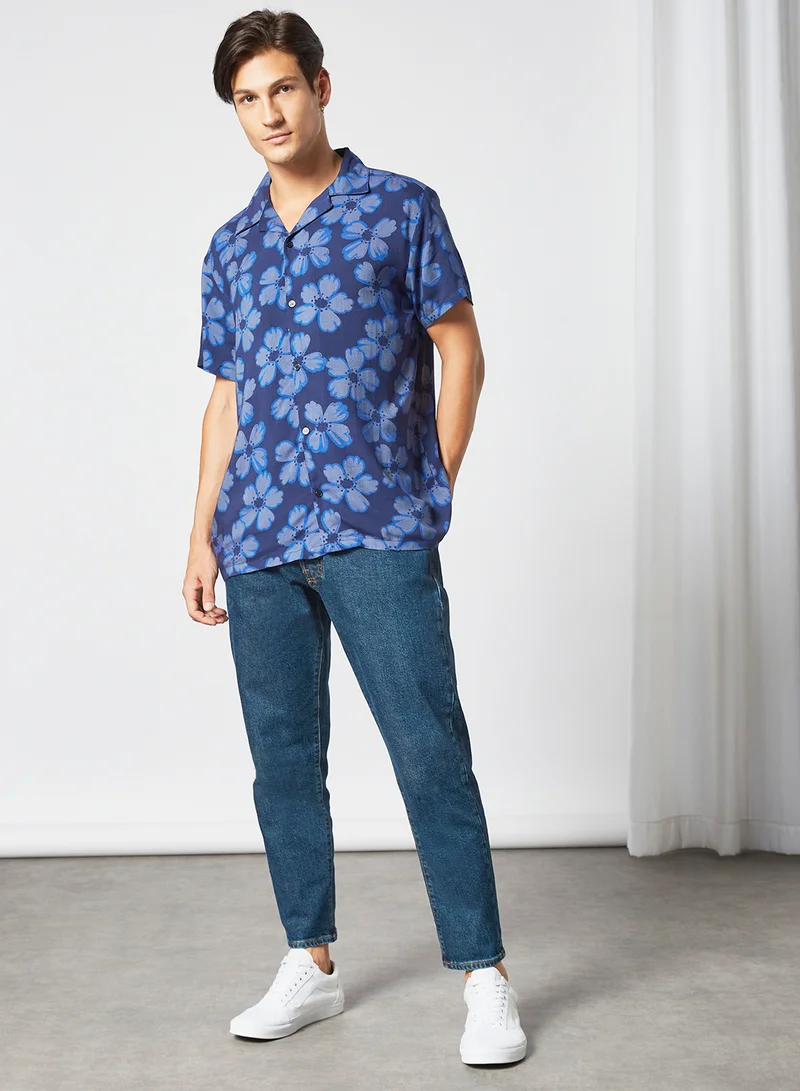 Sivvi x D'Atelier Floral Print Shirt Blue