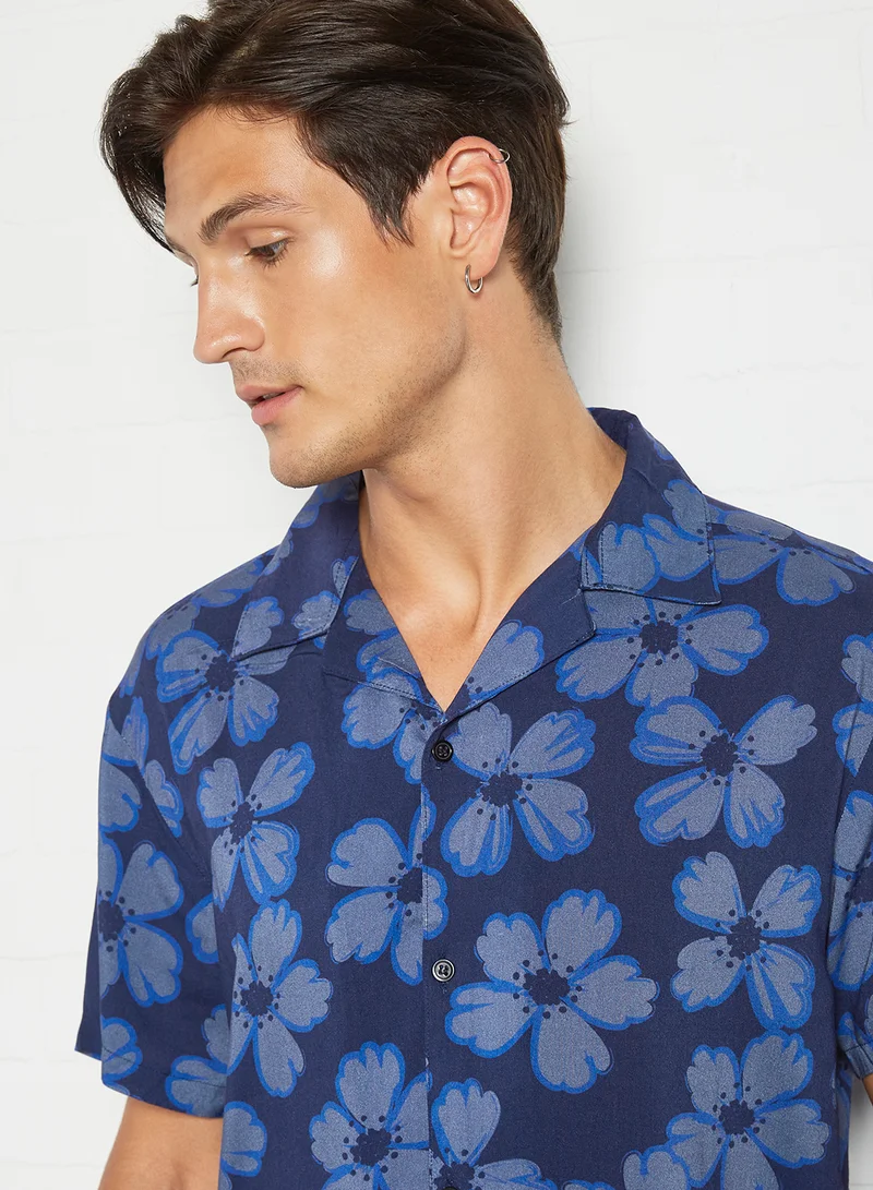 Sivvi x D'Atelier Floral Print Shirt Blue