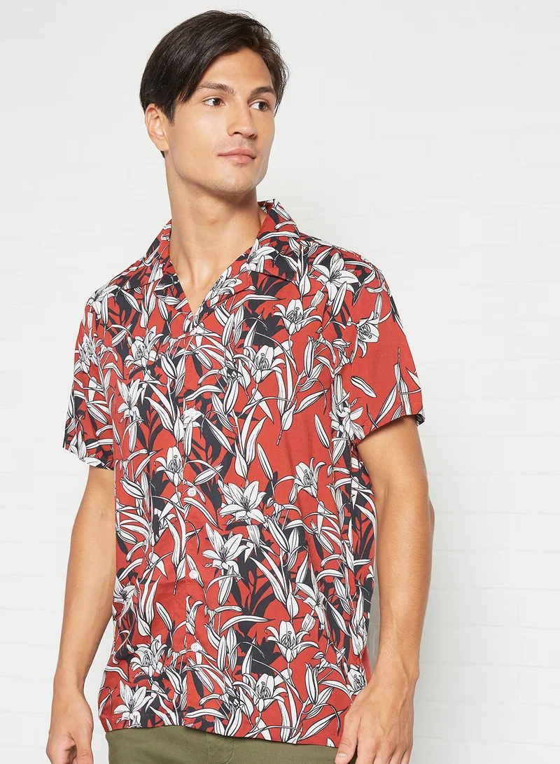 Sivvi x D'Atelier Floral Print Shirt Red