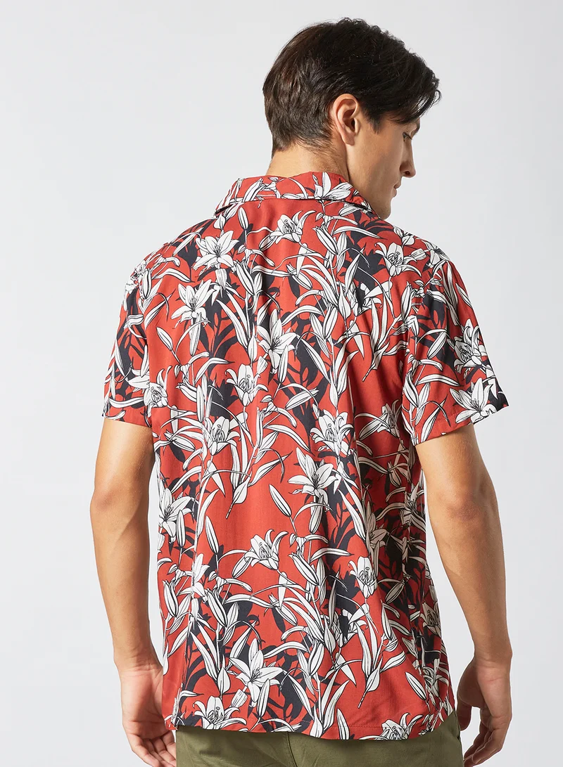 Sivvi x D'Atelier Floral Print Shirt Red