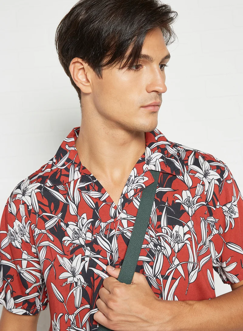 Sivvi x D'Atelier Floral Print Shirt Red