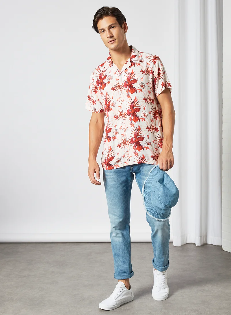 Sivvi x D'Atelier Floral Print Shirt White