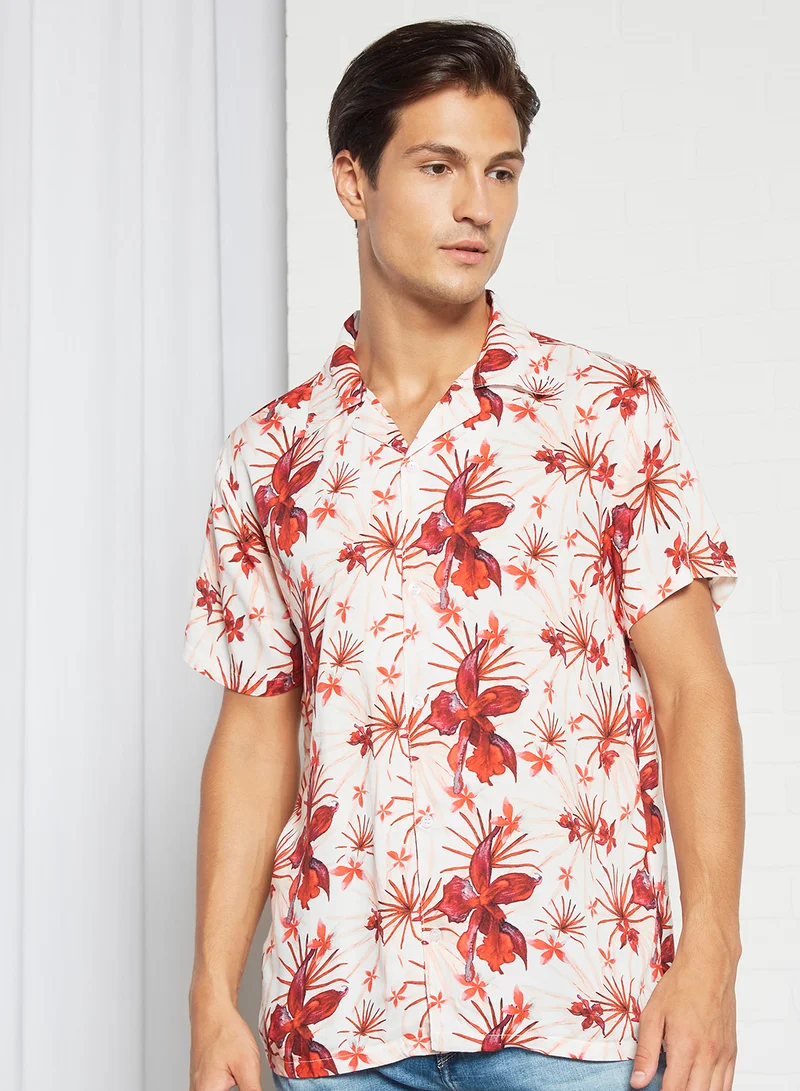 Sivvi x D'Atelier Floral Print Shirt White