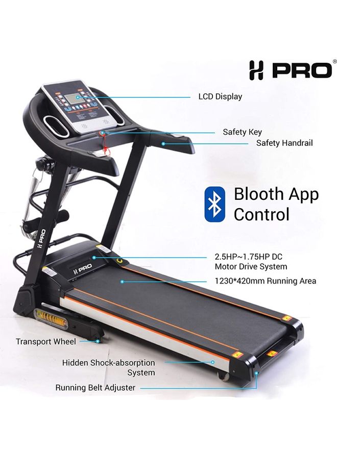 H PRO - Space Saving Electric Home Treadmill With Massager 170 x 76 x 33 cmcm - Image 1
