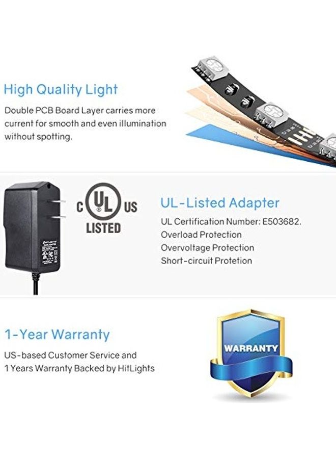 HitLights LED Strip Light With Remote Controller Multicolour 1.00kg - Image 1